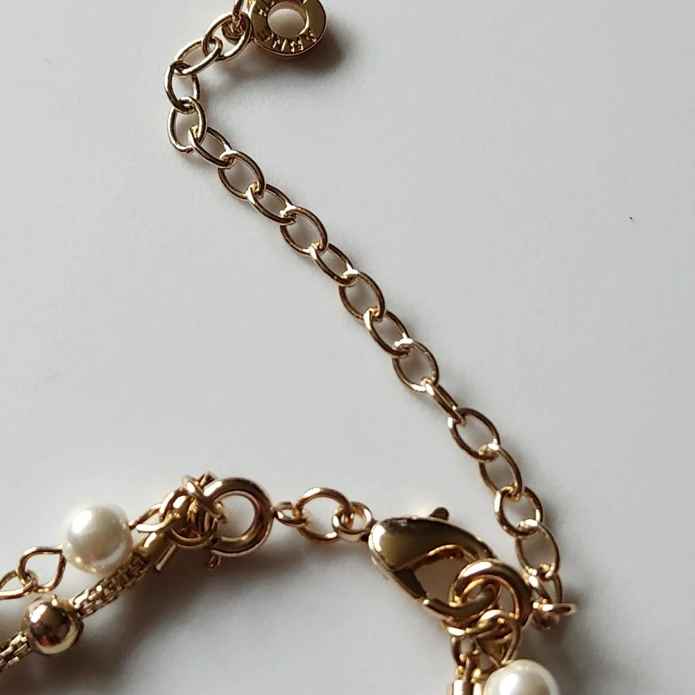 Anne Klein Convertible Double Necklace Faux Pearls Gold Tone NWT